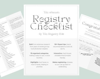 Ultimate Wedding Registry Checklist, made by Kitchen and Home Experts, for the Modern Bride