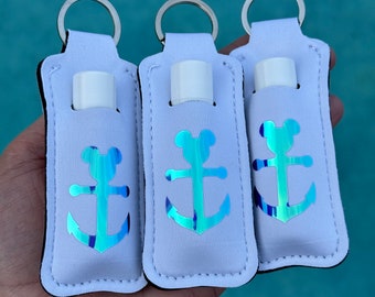 Pixie Dust Gift, Disney Cruise Fish Extender Key Chain, Holographic Anchor Lip Balm Holder, Lip Stick Sleeve, Travel Kit Essentials