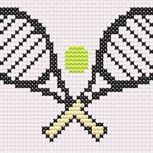 Mini Tennis Cross Stitch Pattern - Instant PDF download