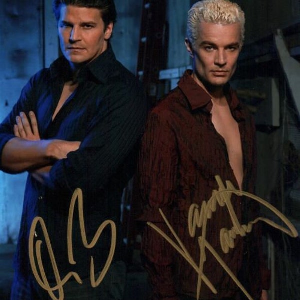 Buffy The Vampire Slayer, Angel - Reprinted/Reprint (RP) Signed Autograph Autographed 8x10-inch Photo Print, David Boreanaz, James Marsters