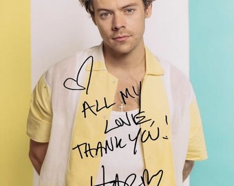 Harry Styles - Reproduction unidirectionnelle (RP)/Préimpression/Préimprimé (PP) Autographe signé Impression photo dédicacée