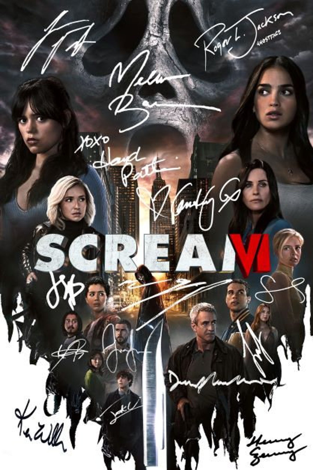 SCREAM VI 6 CAST SIGNED 11X17 POSTER BECKETT BAS LETTER LOA