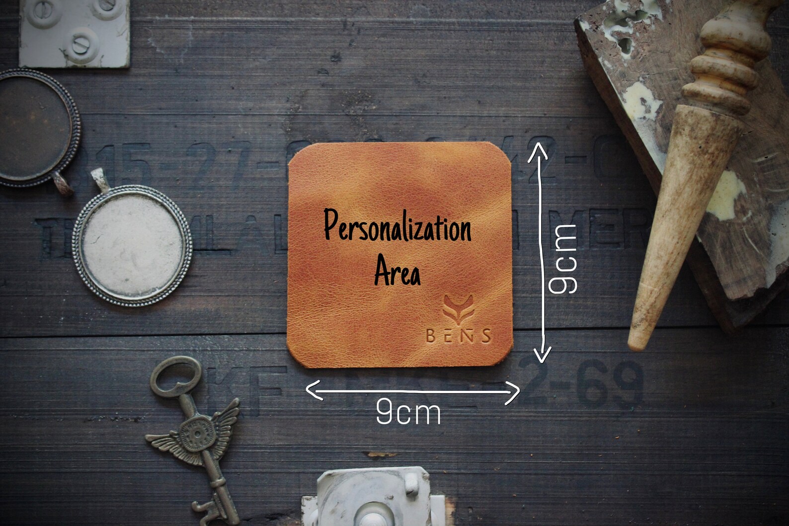 Visual Reference: Sagittarius Model Minimalist Coaster 4 Pieces Leather Coaster