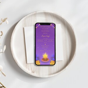 de célébration du Pendjabi Lohri | Première invitation électronique Lohri dynamique pour les naissances et les mariages | Téléchargement numérique| Invitation WhatsApp