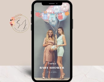 Filtro personalizado para Snapchat, Instagram y Facebook para baby shower: diseño personalizado y único.