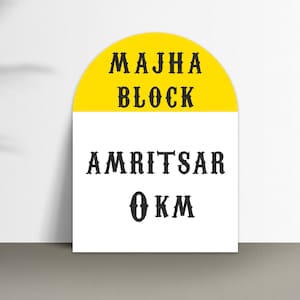 Majhaブロック | Malwaブロック | パンジャブ語のウェディングサイン | アムリトサル、パティアラ、ルディアナのカスタマイズ可能な都市名サイン - 即時ダウンロード