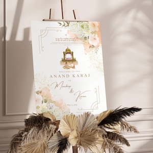 Anand Karaj Welcome Sign customizable for all wedding ceremonies, high resolution printable PDF Instant Download