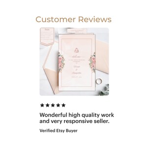 May include: A pink and white wedding invitation with a floral design and the text "Welcome to the Wedding Ceremony of [Name] & [Name]" and the date "June 24th, 2023".