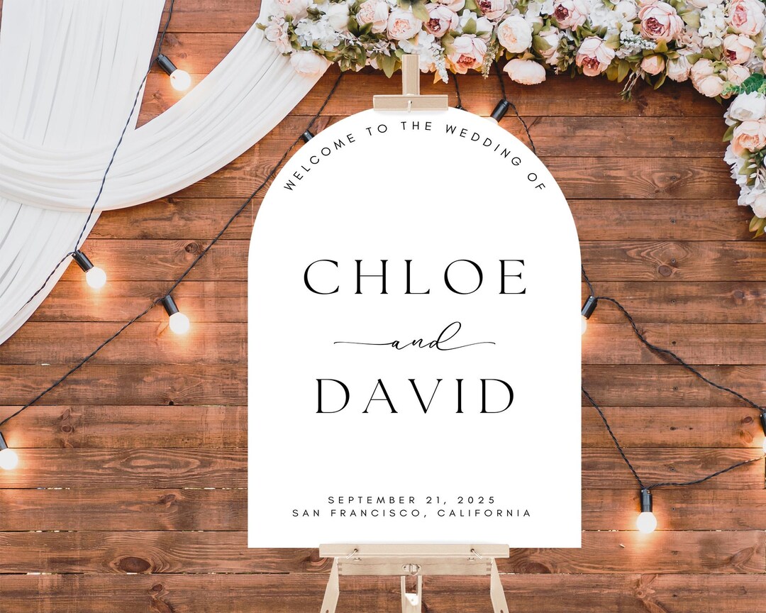 Arch Shape Custom Wedding Welcome Sign | Minimalist Decor | Designed ...