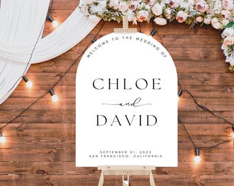 Arch shape Custom Wedding Welcome Sign | Minimalist Decor | Designed, printed and shipped