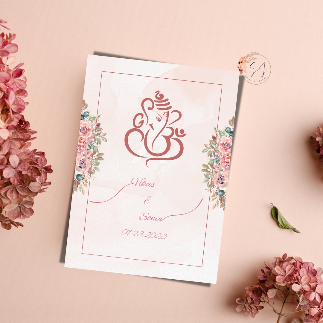 DIY Hindu Wedding Invitation Template, Indian Wedding, Hindu Invitation