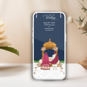 Animated Video Wedding Invitation for Sikh, Hindu & Indian weddings with background music