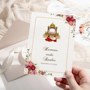 DIY rode bloemen sikh bruiloft uitnodiging bundel instant download | Akhand Paath, Anand Karaj, Sangeet, receptie allemaal in één directe download