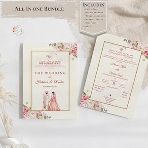 Sikh Wedding Corner rozen uitnodiging bundel Instant Download | Maiyan, Jaggo, Mehndi, Anand Karaj, Sangeet, Receptie alles in één