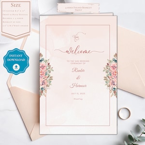 DIY Sikh Wedding program guide, Wedding ceremony guide customizable & printable | Instant Download