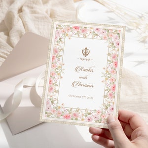 Carte de mariage élégante pour tous les événements Mariage, Haldi, Sangeet, Mehndi, Réception | Hindou, gujarati, sikh, sud de l'Inde - Design élégant
