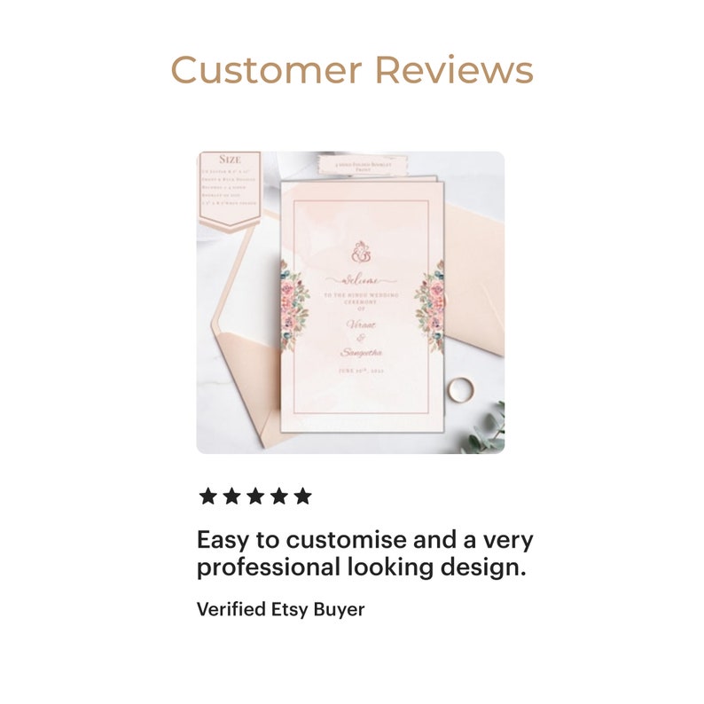 May include: A wedding invitation with a pink and white floral design. The invitation is printed on a white card with a gold border. The text on the invitation reads "Welcome to the union wedding ceremony of Verena & Sandeeptha June 19th, 2023".