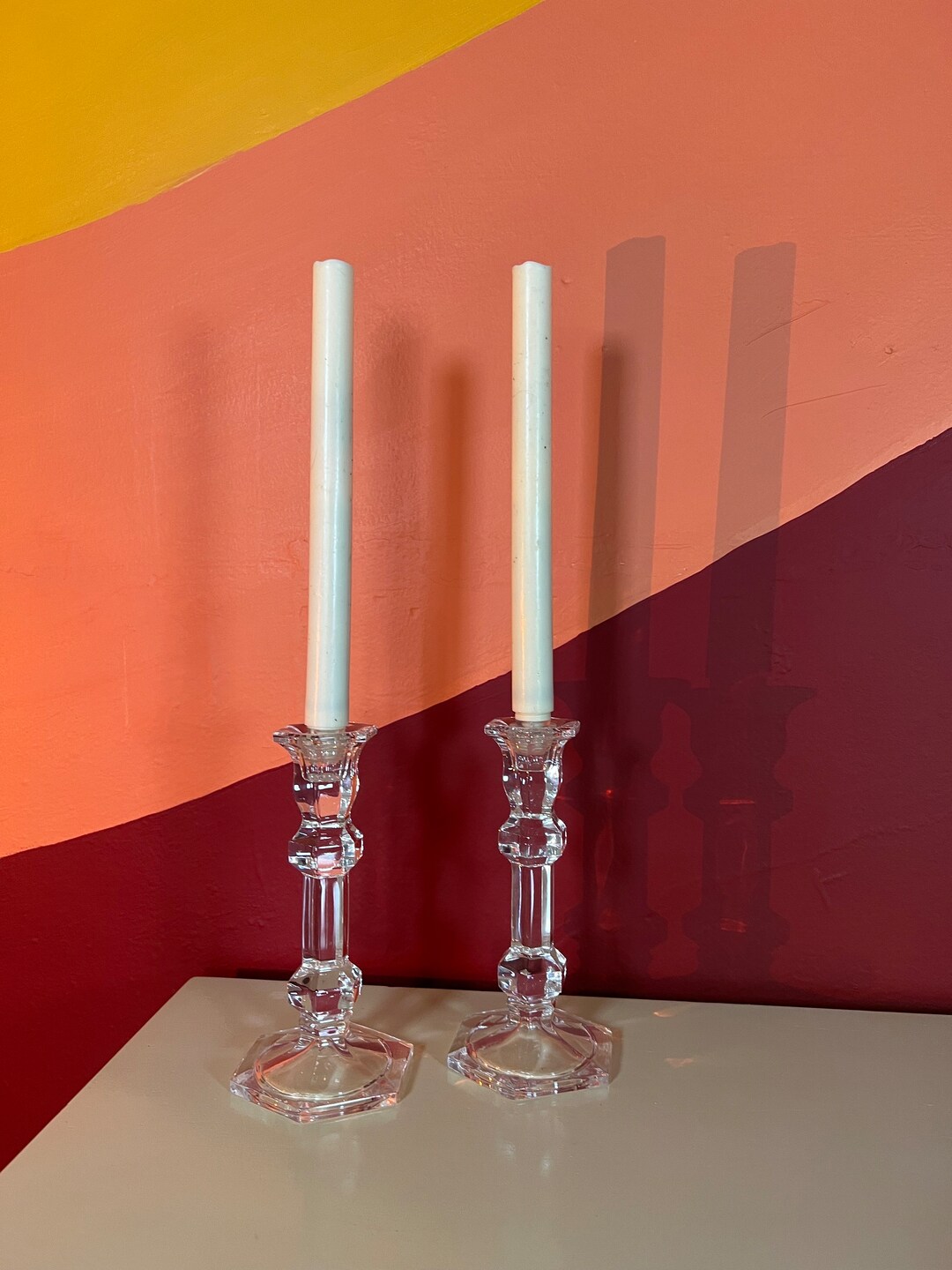 Vintage Crystal Candlestick Holders Etsy