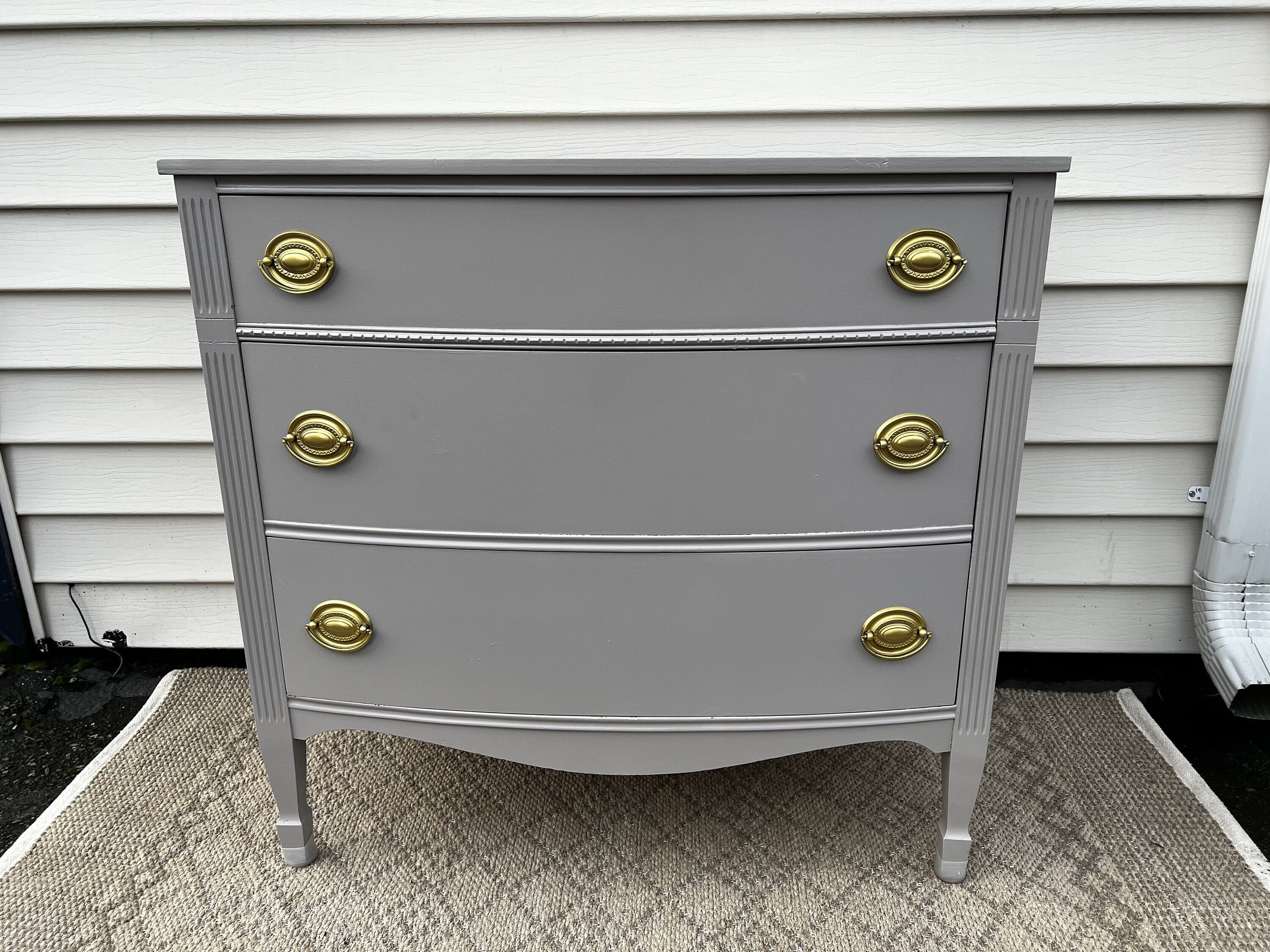 Federal Bowfront Dresser Small in Glossy Taupe / Grey - Etsy