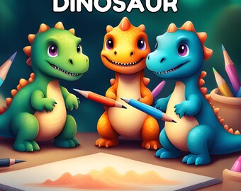 Libro da colorare con dinosauri per bambini dai 2 anni in su, un simpatico libro di attività.