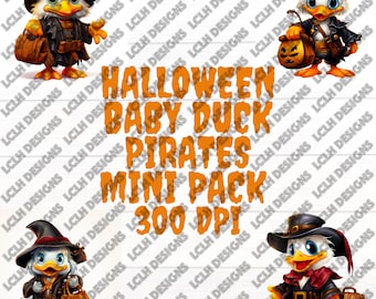 Baby Ducks in Pirate costumes mini pack, 300 DPI, PNG, Mini Bundle,  Baby Ducks, Sublimation, Design, Halloween, Ducks, Pirate Costume