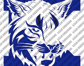 Wildcat K, png, sublimatie, bedrukt K, opdruk Wildcat, 300 DPI, Kentucky Blue K, White Wildcat, VK, Kentucky