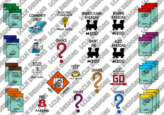 Property Management Game-board 39-Piece Group Costume, PNG, 300 DPI, Digital Download, Sublimation, Group Costume Bundle