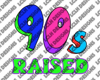 90's Bundle, 90's Raised, PNG, Sublimation, 300 DPI Images for easy resizing, Retro, 90's Style, Neon Colors, Digital Download