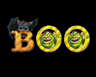 BOO, Halloween Alphabet Set, Sublimation, PNG, 300 DPI, Teacher, Alpha Set, Illustrated Letters, Halloween Letters