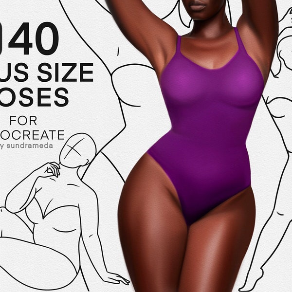 Procreate plus size brushes. Procreate figure poses. Procreate female body pose. Procreate fashion models. Procreate figure stamp.