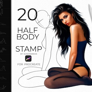 Procreate body poses stamps. Procreate female realistic full-body, Procreate body figure stamps, Procreate girls poses brush, Female brushes