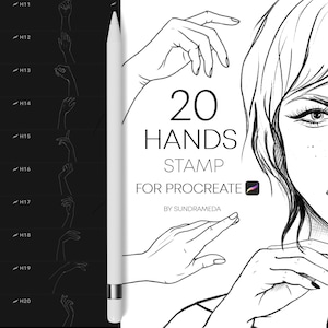 Procreate Hand Stamps, Procreate Brushes, Procreate Body Stamps, Procreate Body Brushes, Hand Template, Face Stamp, Procreate Face Brushes