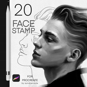 Procreate male face stamps, Procreate face stamps, Procreate male stamps, Procreate portrait, Procreate male face brushes, Face brushes