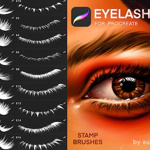 Procreate eyelash stamps, Procreate eyelash brushes, Eyelashes procreate brush, Procreate eyes makeup stamps, Portrait brushes