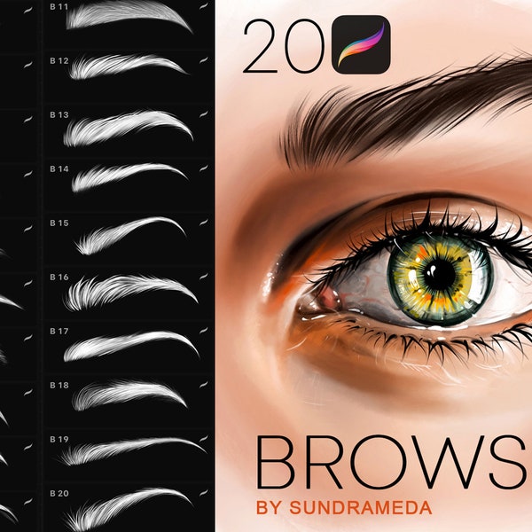 Procreate Eyebrows Stamps Brushes. Realistic Eyebrow Stamp. Brows procreate