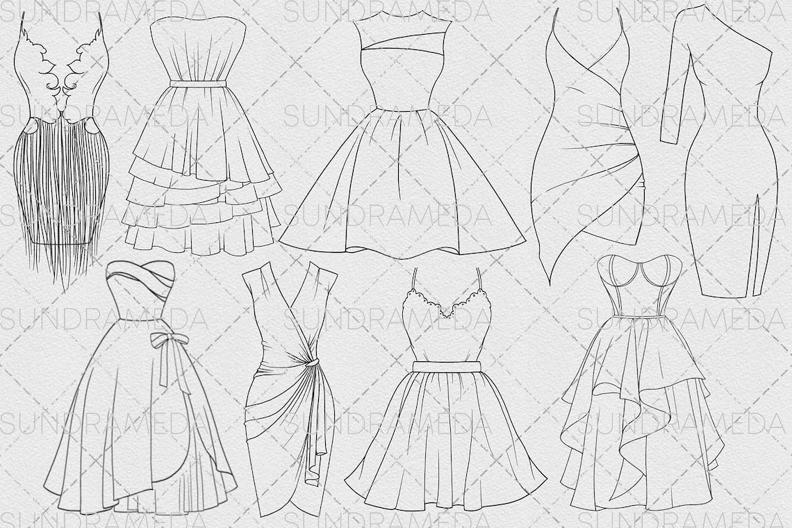 Procreate Dress Stamp Brushes, Procreate Clothes Stamp, Procreate Clothing Stamps, Procreate