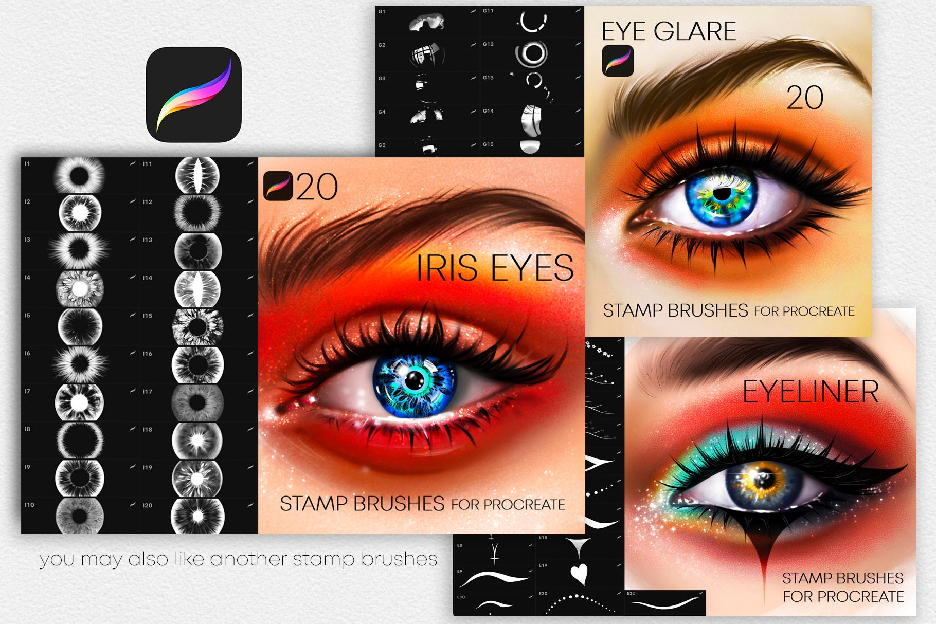 Procreate Eyebrows Stamps Brushes. Realistic Eyebrow Stamp. Brows