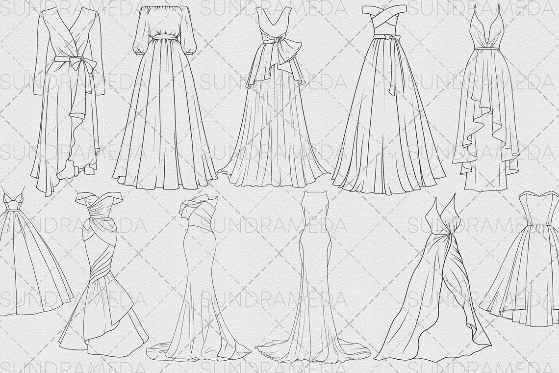 Procreate Dress Stamp Brushes, Procreate Clothes Stamp, Procreate Clothing Stamps, Procreate