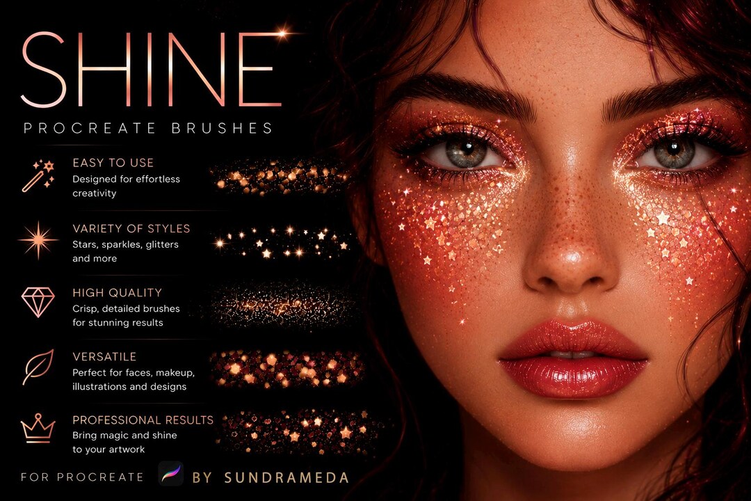 Procreate Brushes Glitter, Sparkle Brush Procreate, Shimmer Glitter ...