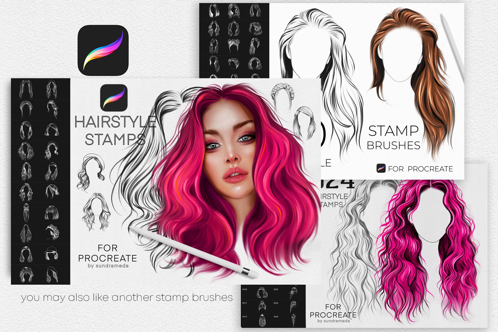 Procreate Eyebrows Stamps Brushes. Realistic Eyebrow Stamp. Brows