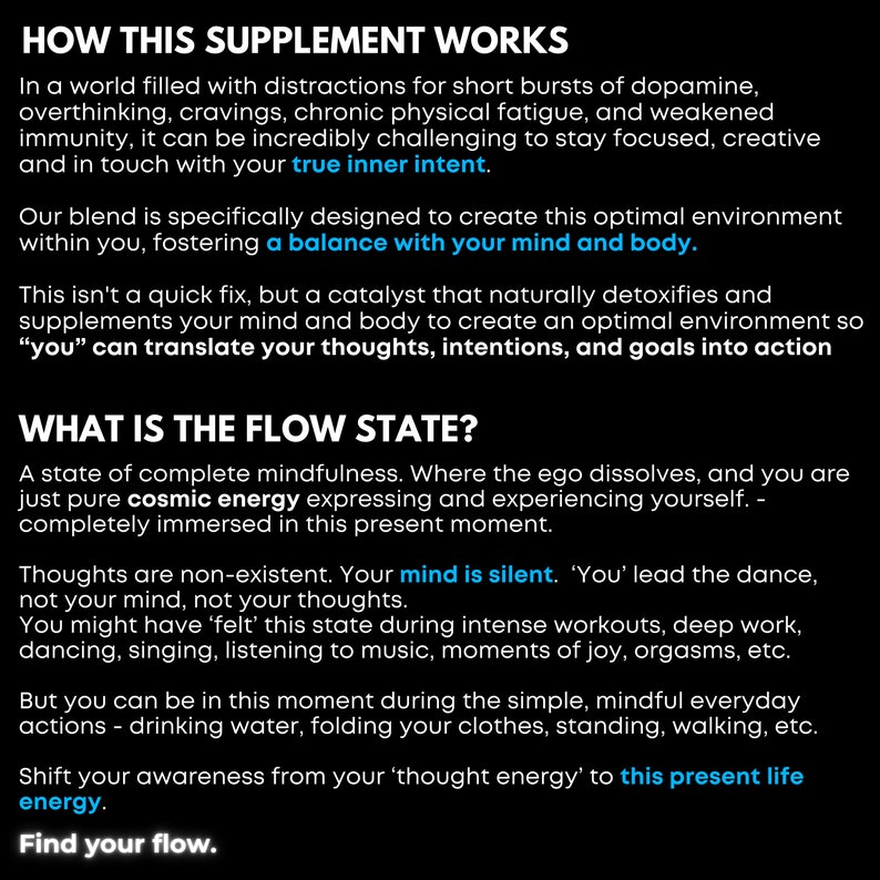 Cordyceps, Lions Mane, Reishi, Shilajit - Flow State Mushrooms Adaptogen Blend | High beta D glucan | High Cordycepin | Nootropic Blend image 4
