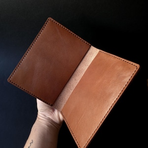 Brown leather case for car insurance - Tractor registration document case - Farmer's gift idea - Bifold insurance wallet