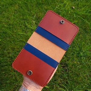 Cartera minimalista de grano completo - Tarjetero para hombre - Tarjetero de cuero curtido vegetal - Regalo para papá