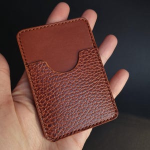 Porte-cartes marron, porte-cartes en cuir Buttero compact, portefeuille de poche mince, portefeuille pleine fleur, accessoires en cuir pour lui, cadeau frères