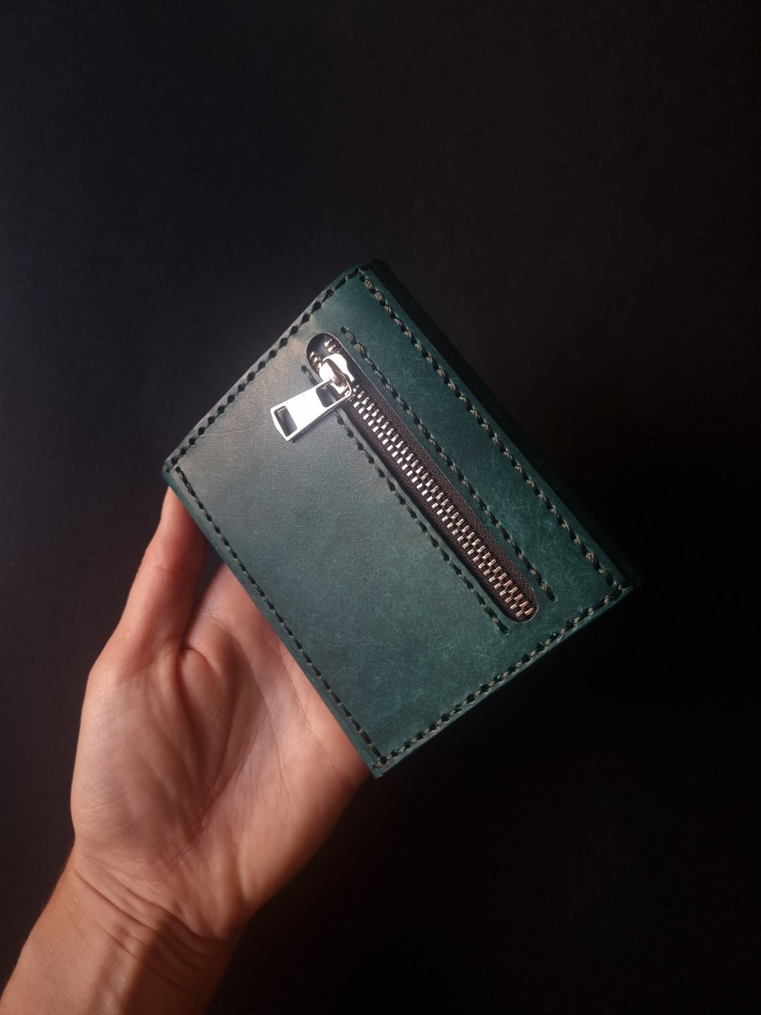 Mini Leather Wallet - Compact Snap Button Wallet - Soft Leather Card ...