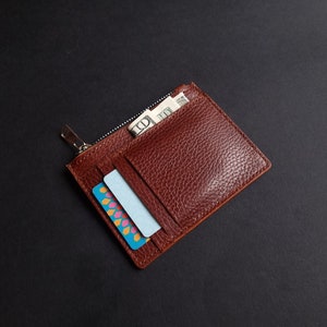 Herren Mini Leder Brieftasche - Kompakter Buttero Leder Kartenhalter - Schlanke Brieftasche - Vollnarbene Brieftasche - Lederzubehör für Ihn