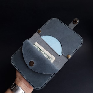 Cartera de caballo loco - Bolsa de monedas de caballo loco - Cartera unisex - Cartera de cuero natural - Titular de la tarjeta de cuero - Bolsa de cuero - Broche de cuero