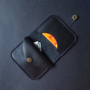 Mini billetera de cuero - Billetera de cuero con broche - Billetera unisex - Billetera pequeña - Tarjetero de cuero - Monedero de cuero - Billetera de cuero unisex