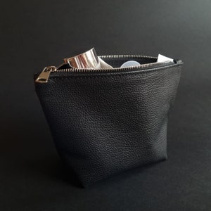 Custodia per trucco in pelle - Borsa cosmetica in pelle - Borsa con zip in pelle naturale - Custodia in pelle - Kit da viaggio in pelle - Borsa in pelle fatta a mano
