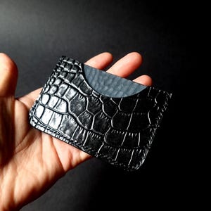 Kleines Portemonnaie aus pflanzlich gegerbtem Leder - Geschenk für Mitarbeiter - Geschenk für Freunde - Handgenähtes Leder Portemonnaie